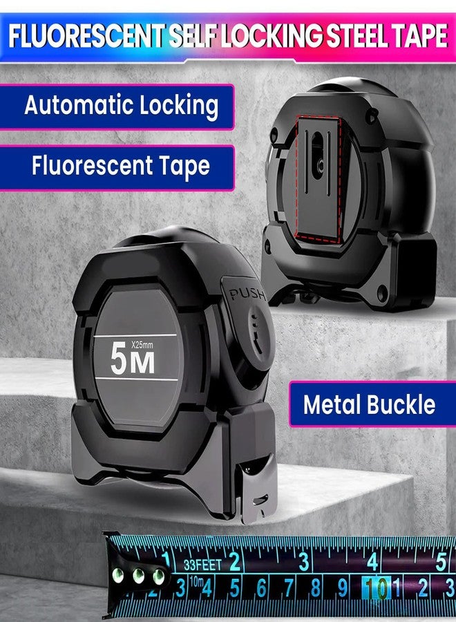 Gadget Hero's 5 Meter Measuring Tape with Auto-Locking and Retracting Feature, Heavy Duty Unbreakable ABS Case with Belt Clip- One-Man Operation, Measure in Inch & Centimeters. Blue - Image 4