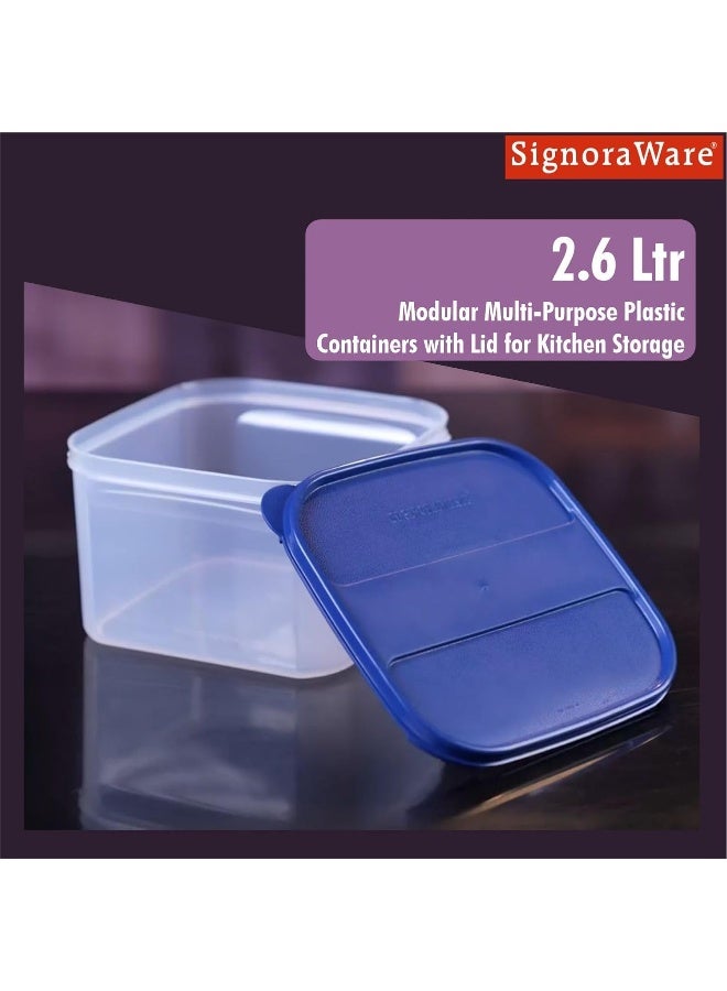 Signoraware Modular Multi Purpose Plastic Container 2.6 Litres Mod Blue - Image 5