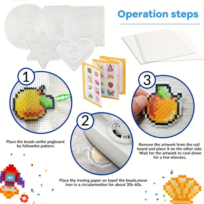 2.6mm Bead Craft Kit With Plastic Tweezers Pattern Cards And Auxiliary Tools For Educational Bead Making Style Four - Image 4