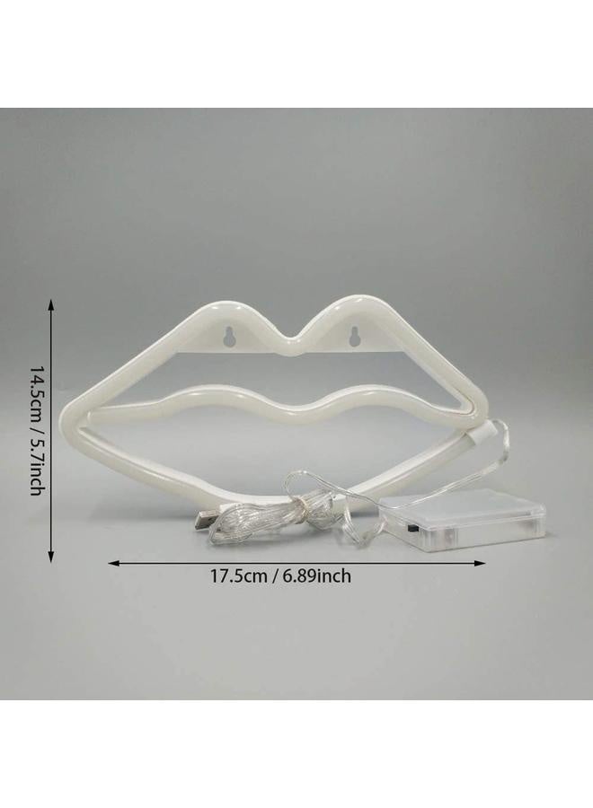 NIBEMINENT Lips Neon Light Led Signs Wall Decor Battery or USB Powered Lips Lamp for Home Bar Festive Party Christmas Wedding  - Image 4