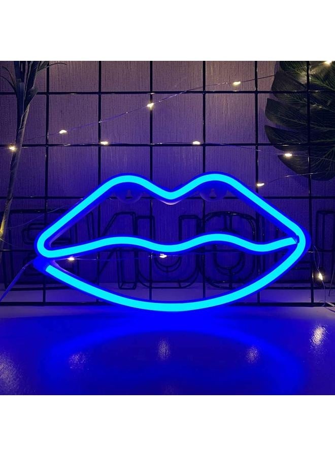 NIBEMINENT Lips Neon Light Led Signs Wall Decor Battery or USB Powered Lips Lamp for Home Bar Festive Party Christmas Wedding  - Image 1