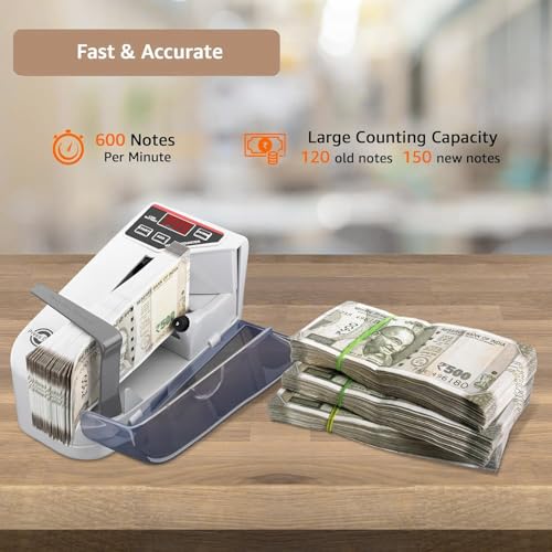 ABTRIX WITH AB Portable LED Display Mini Note Counting Machine for Home, Office & Business | Fast & Accurate Indian Currency Counter with UV/WM Fake Note Detection | Battery & Adapter Operated | V30 - Image 4