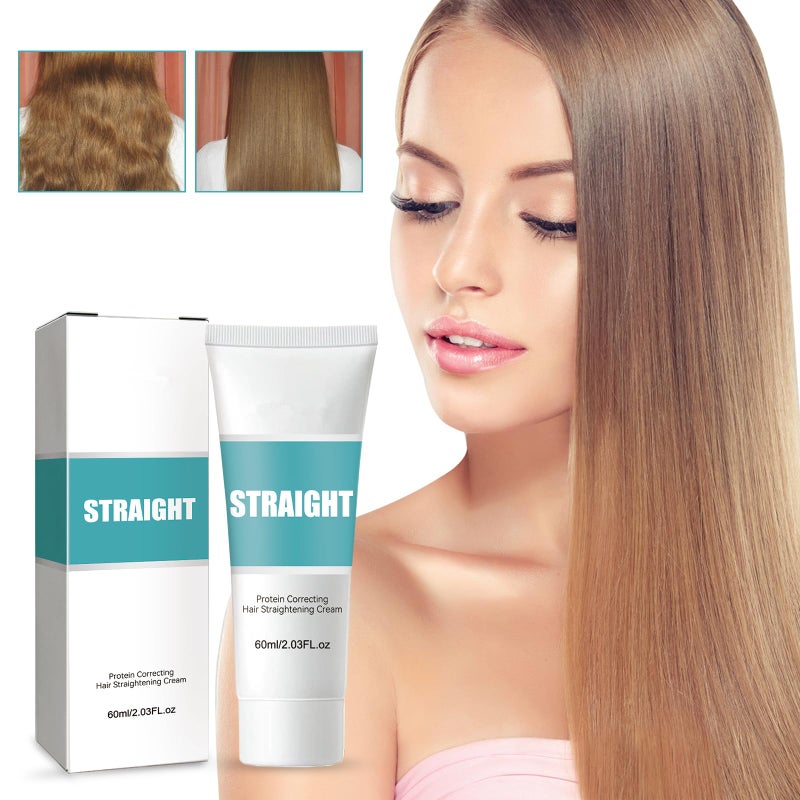 STRAIGHT Protein Hair Straightening Cream, Silk & Gloss Protein Straightening Cream for Curly Hair by Maigoole (2PC) - Image 2