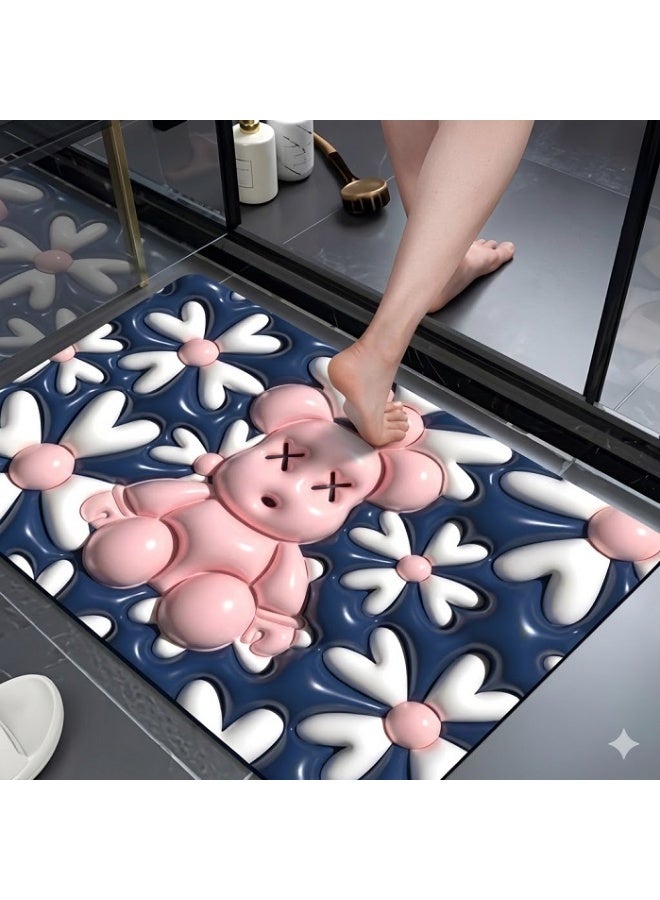 دواسة حمام ومطبخ 3D فائقة الامتصاص سريعة الجفاف، مطاطية غير قابلة للانزلاق سهلة التنظيف مقاس40*60 سم - Image 1
