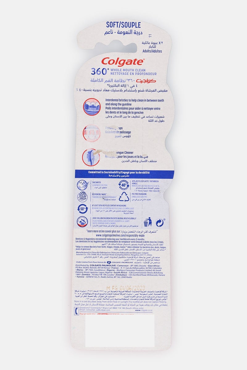 Colgate 360 Full Mouth Cleaning 2 Piece Toothbrush Value Pack - Image 2