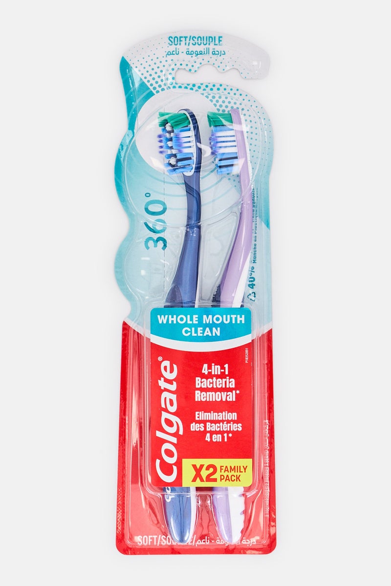 Colgate 360 Full Mouth Cleaning 2 Piece Toothbrush Value Pack - Image 1