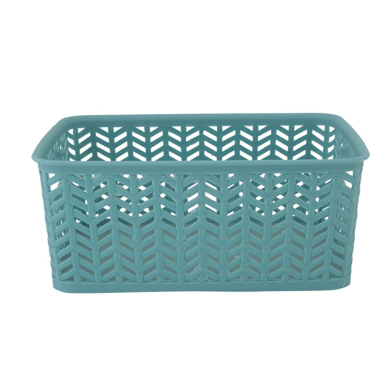Simplify 25173-Dusty-3Pk Herringbone Storage Basket Small Dusty Blue 3 Count - Image 5
