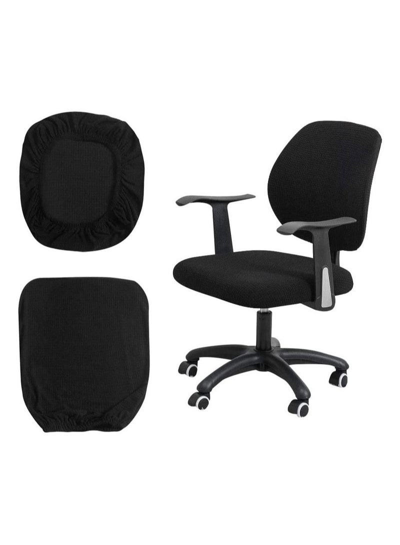 Captaintech Office Chair Cover, 1Pair Stretch Jacquard Office Computer Chair Seat Covers, Removable Washable Anti-dust Desk Chair Seat Cushion Protectors for Office Computer Chairs (Not chair Include)  - Image 1