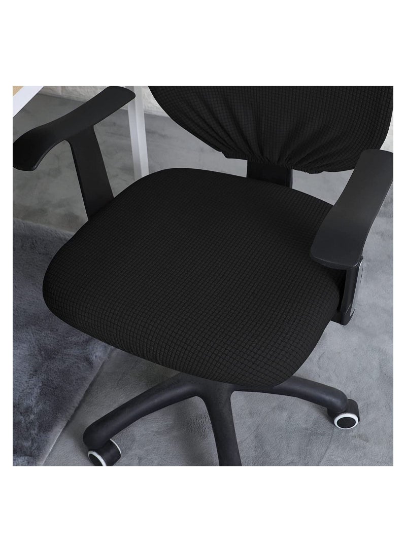 Captaintech Office Chair Cover, 1Pair Stretch Jacquard Office Computer Chair Seat Covers, Removable Washable Anti-dust Desk Chair Seat Cushion Protectors for Office Computer Chairs (Not chair Include)  - Image 4
