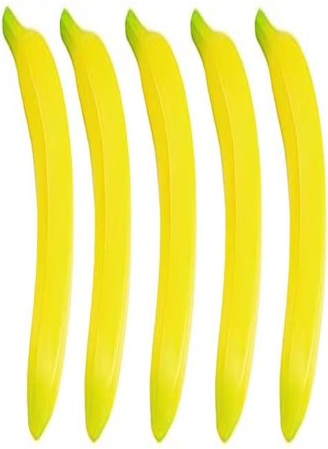 AKDC 5 Piece Artificial Yellow Bananas Individual Fake Fruit Bananas Artificial Fruit Plastic Bananas Models For Home Display Kitchen Cabinet Storefront Decor Photography Props  - Image 1