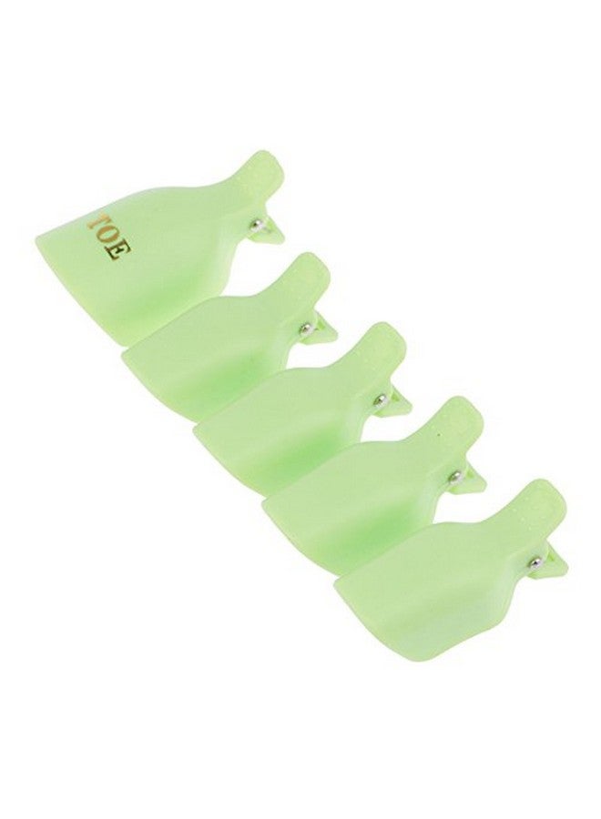 Yimart Yimart Pack of 10 Reusable Plastic Toenail Nail Art Soak Off Cap Clip UV Gel Polish Remover Wrap Tool (Green) - Image 2