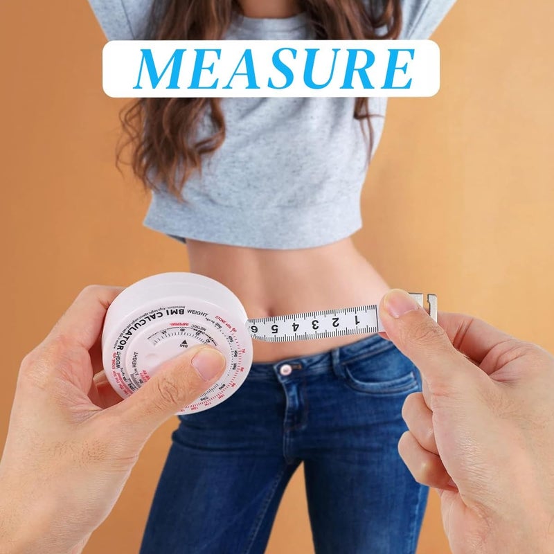 Generic SHOPOLIFE Body Measure Tape Sewing Design Mass Index Round Fat Measurement Retractable Fitness Measuring Scale Tape 1 Pc Multicolor - Image 5