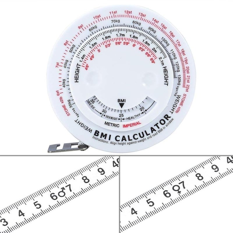 Generic SHOPOLIFE Body Measure Tape Sewing Design Mass Index Round Fat Measurement Retractable Fitness Measuring Scale Tape 1 Pc Multicolor - Image 4