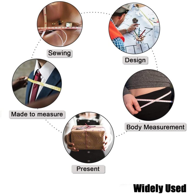 Generic SHOPOLIFE Body Measure Tape Sewing Design Mass Index Round Fat Measurement Retractable Fitness Measuring Scale Tape 1 Pc Multicolor - Image 2