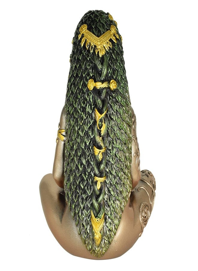 Miyolo Mother Earth Gaia Statue Goddess Figurine Resin Wiccan Altar Table Decor for Witchy Spiritual Room Supplies Collections, Painted Bronze Green - Image 4