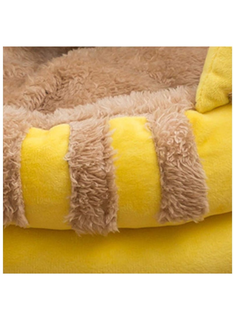 Generic Cat Bed for Indoor Cats, Pet Tent, Cave with Anti-Slip Base Semi-Enclosed Cat Bed with Hanging Toy Soft Pet Bed  - Image 2