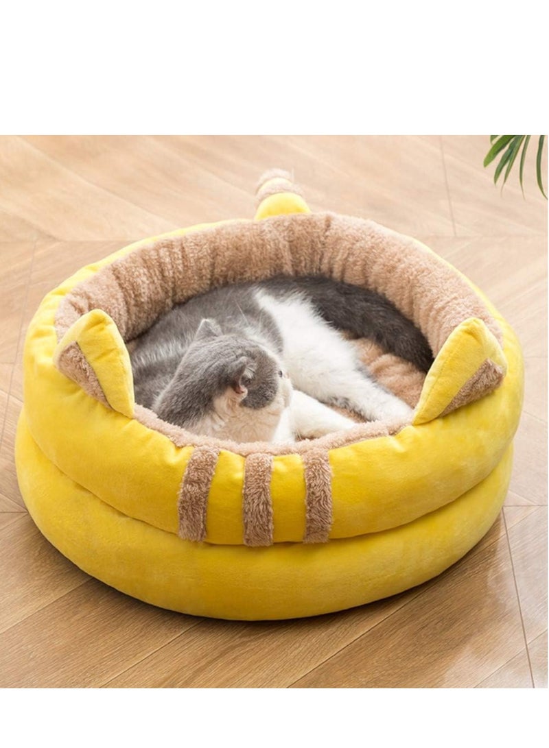 Generic Cat Bed for Indoor Cats, Pet Tent, Cave with Anti-Slip Base Semi-Enclosed Cat Bed with Hanging Toy Soft Pet Bed  - Image 5