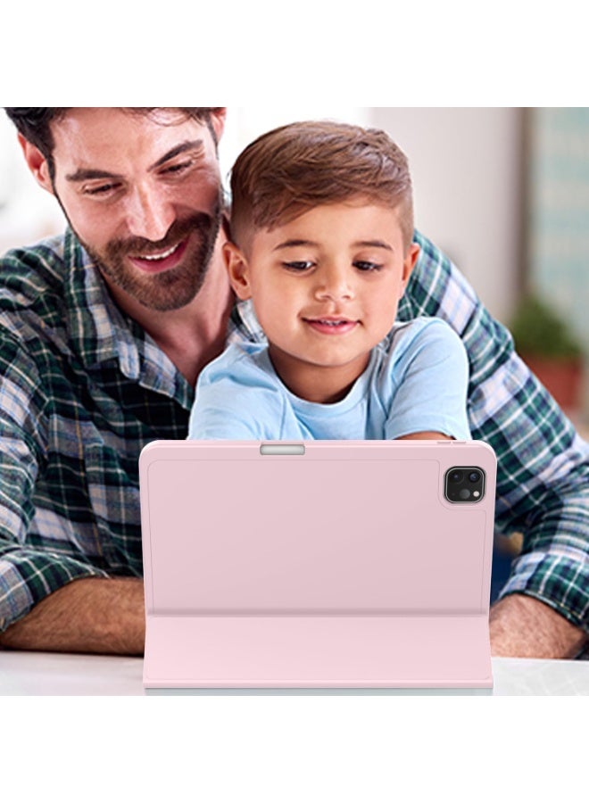 TIGER Stylish iPad Pro 11 Inch 2024 Case (5th Gen, M4) – Lightweight Protective Cover with Pencil Slot, USB-C Pencil Charging Support, Auto Wake/Sleep Feature, Touch ID Access, Magnetic Foldable Stand for Desk or Travel (Pink) - Image 5