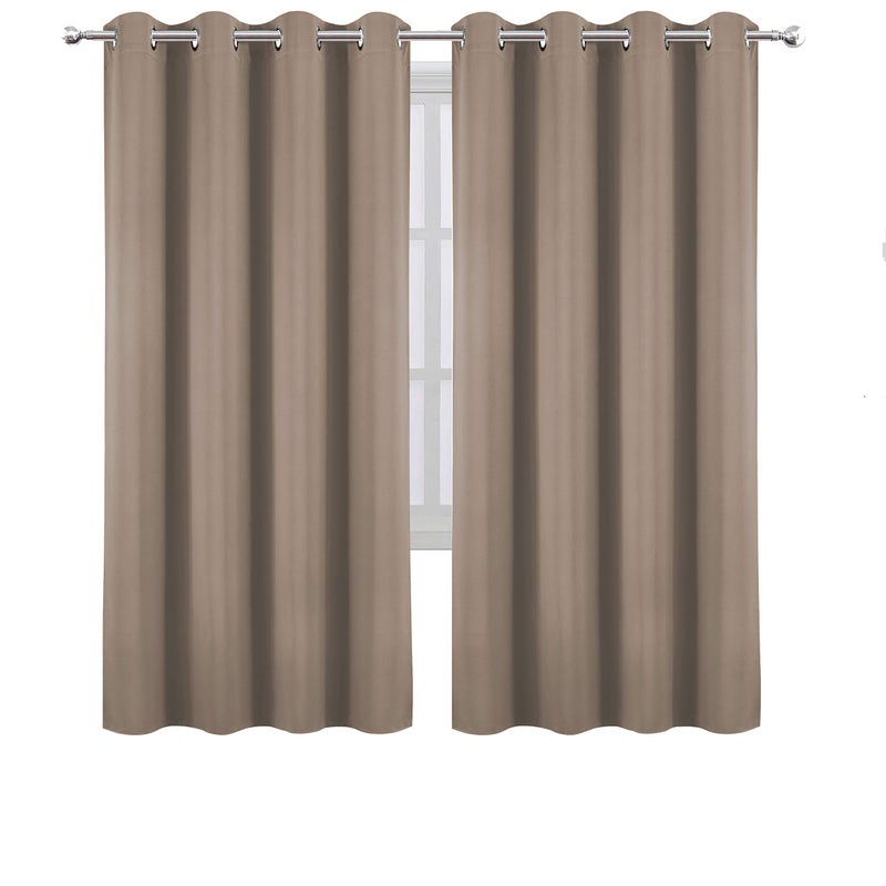 LEMOMO Cappuccino Thermal Blackout Curtains/52 x 72 Inch/Set of 2 Panels Room Darkening Curtains for Bedroom - Image 2