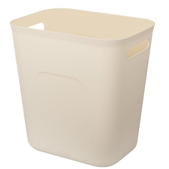 UUJOLY Plastic Small Trash Can Wastebasket, Garbage Container Basket for Bathrooms, Laundry Room, Kitchens, Offices, Kids Rooms, Dorms, 3.5 Gallon, Black