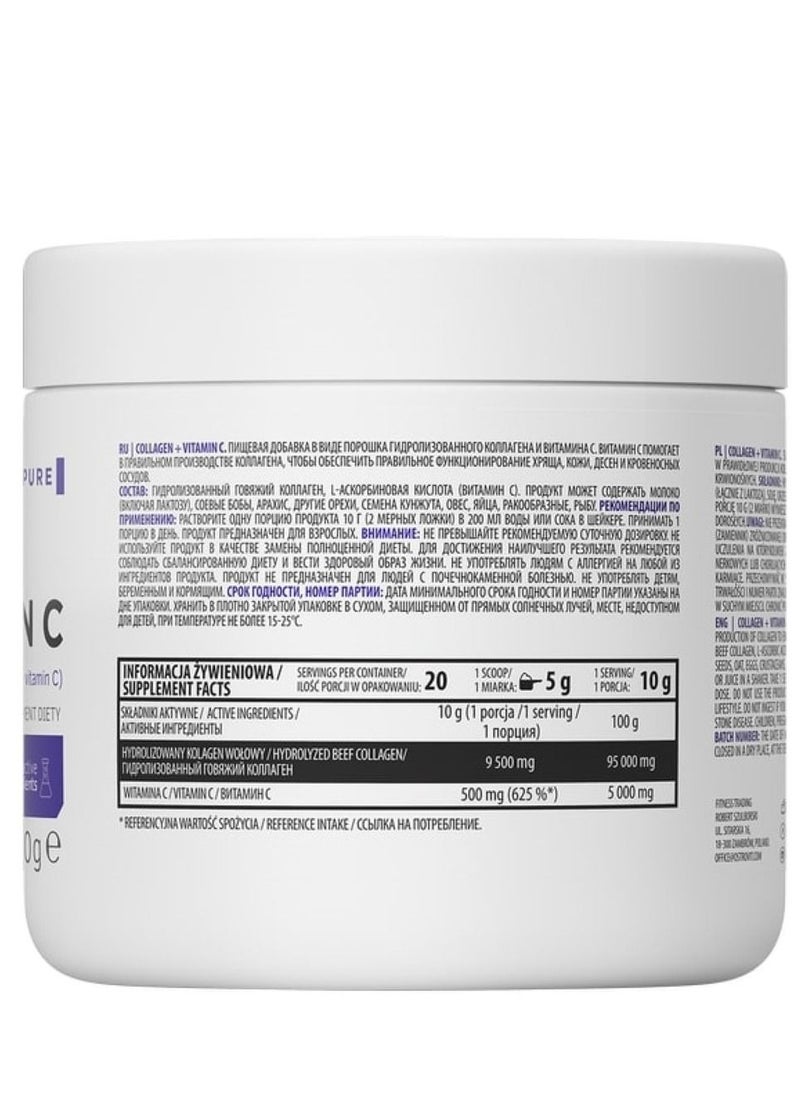 OstroVit - Collagen + Vitamin C 200 Grams Unflavour - Image 1