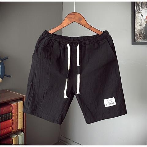 Summer Linen Cotton Shorts for Men K62 Black (Special) 