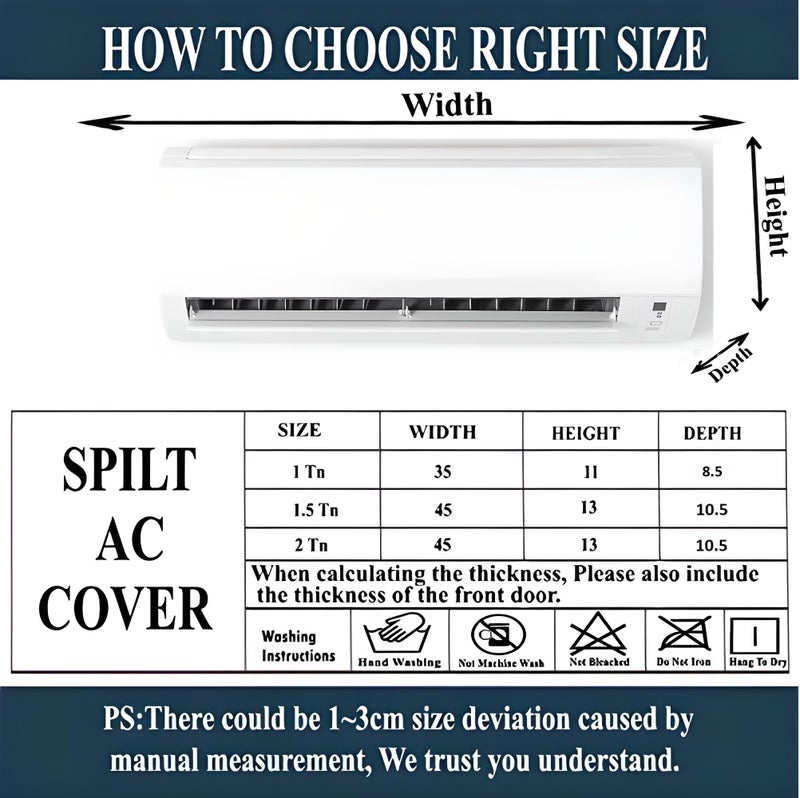 Da Anushi Polyester Split Ac Cover Indoor Unit For 1 Ton Capacity Ac, All Weather Cover/Attractive Digital Prints/Dustproof/Water Resistant Ac Cover (Maroon Flower) - Image 4