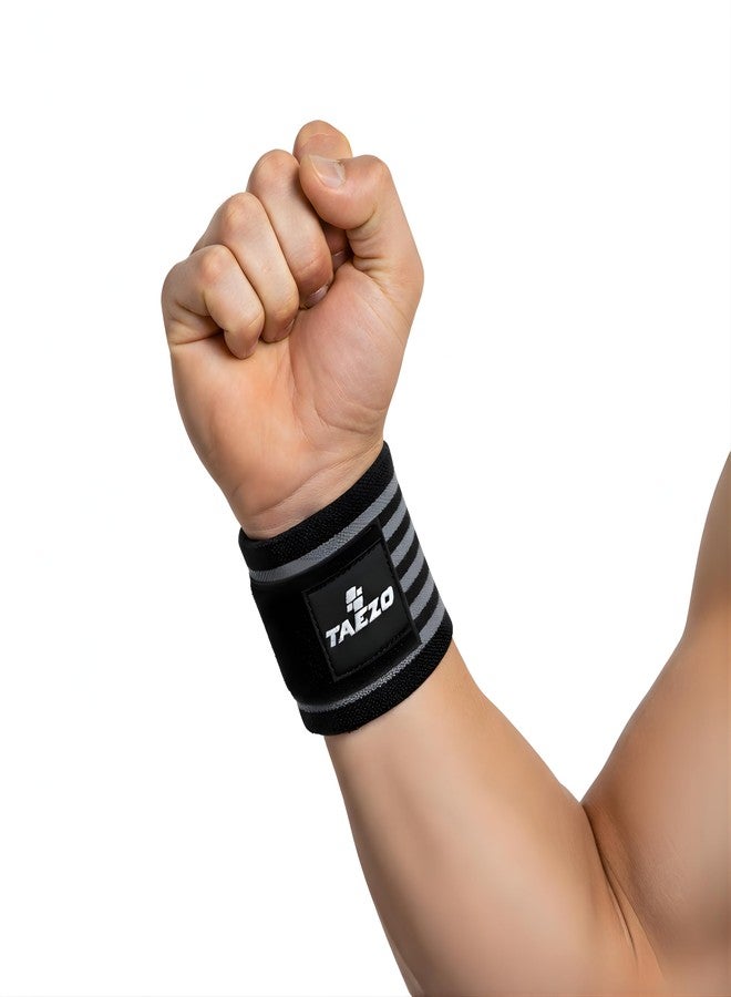 Taezo Wrist Support Band for Gym (Grey) - Image 1
