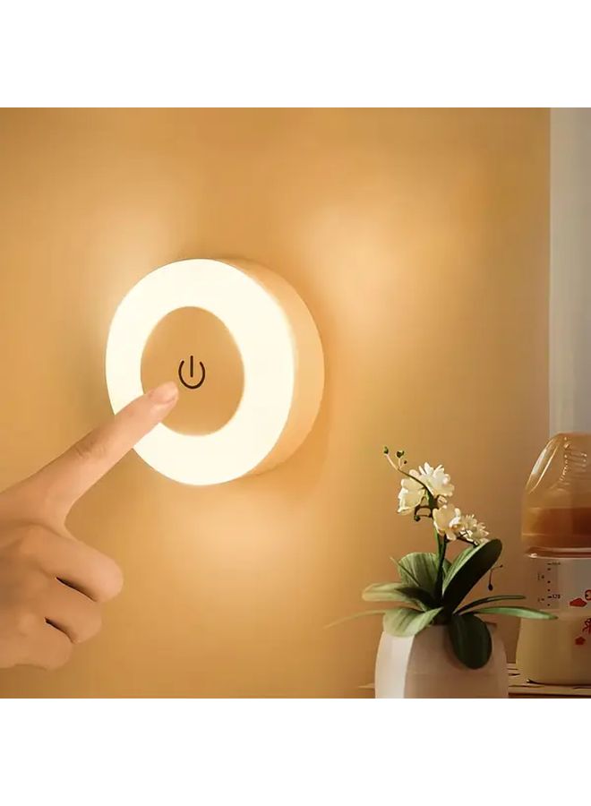 ضوء ليلي قابل للشحن 3 أوضاع USB LED يعمل باللمس مع قاعدة مغناطيسية لديكور الغرفة وخزانة الملابس والخزانة المحمولة القابلة للتعتيم الموفرة للطاقة والملصق على خزانة الملابس وغرفة النوم والمطبخ والسلالم الضوء الأبيض - Image 4