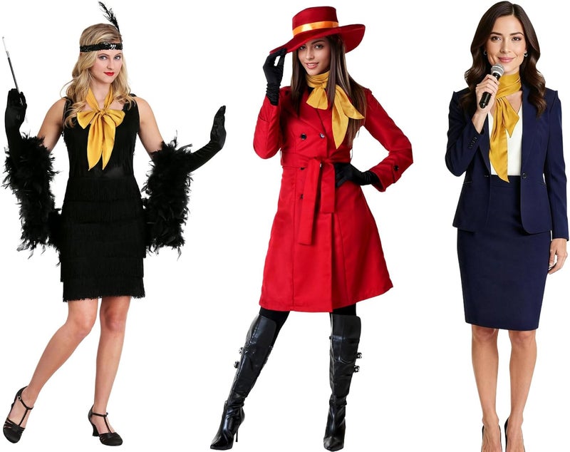 GERINLY Solid Color Long Neckerchief Pure Skinny Scarf Necktie for 50's Costume Party Wedding Cosplay Accessory - Image 4