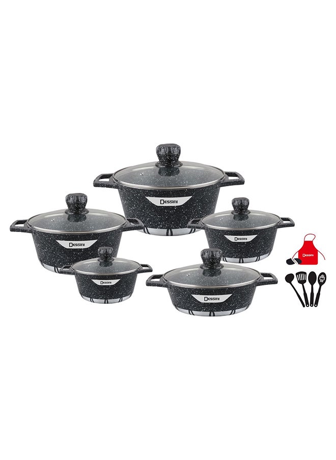 Dessini 17Pcs Non Stick  Granite Cookware Set / 20,24,28,32Cm Casserole, 28Cm Shallow Casserole, 7Pcs Cooking Tools / Healthy 100% Pfoa Free / Oven Safe - pzsku/ZD190DB0CB0FCBCD01375Z/45/_/1695646251/6ee67c75-af14-46e0-8479-bf07f6082a56