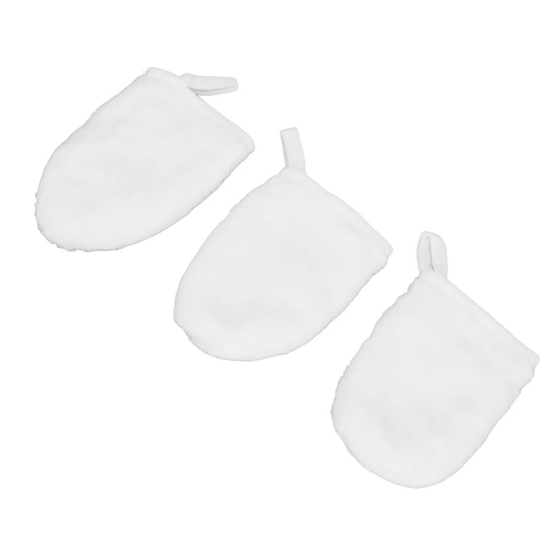 3Pcs Flannel Makeup Remover And Exfoliating Gloves For Lipstick And Face Cleansing - Image 1