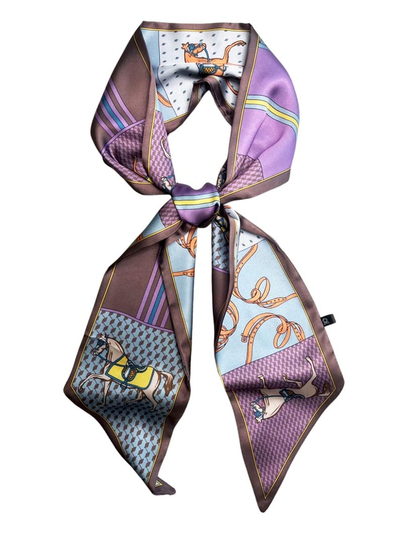 Julunar Hair Scarf for Women Silky Long Neck Head Scarves Purse Bag Scarfs for Handbag Satin Headscarf - Image 1