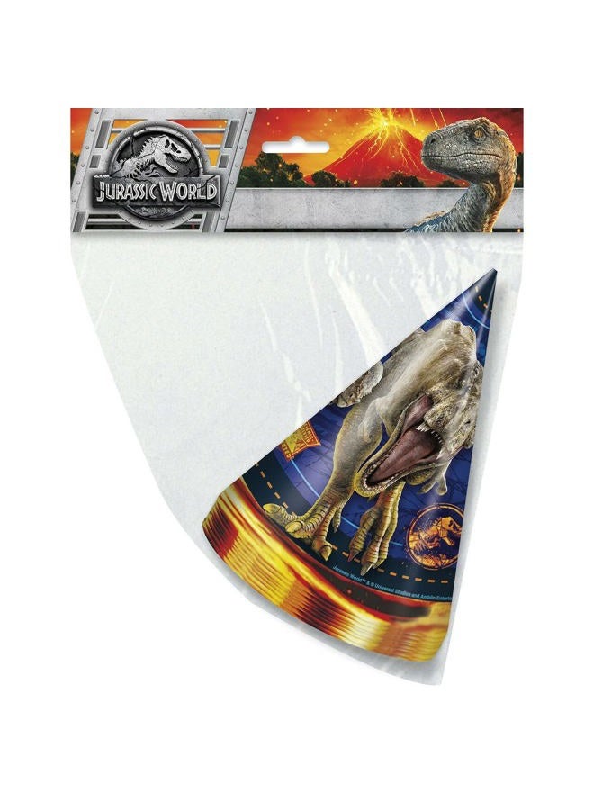 Unique Jurassic World Party Cone Hats - One Size, 8 Pcs