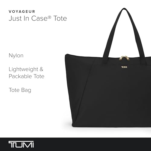 TUMI - Just In Case Tote - Foldable, Lightweight and Compact, Packable Travel Bag - Folds Into Included Pouch - Large, Black with Gold Hardware - Image 2