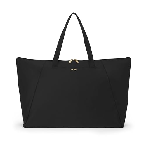 TUMI - Just In Case Tote - Foldable, Lightweight and Compact, Packable Travel Bag - Folds Into Included Pouch - Large, Black with Gold Hardware - Image 1