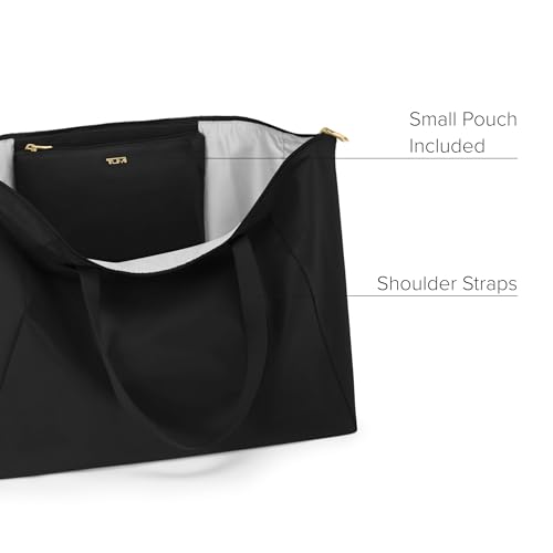 TUMI - Just In Case Tote - Foldable, Lightweight and Compact, Packable Travel Bag - Folds Into Included Pouch - Large, Black with Gold Hardware - Image 4