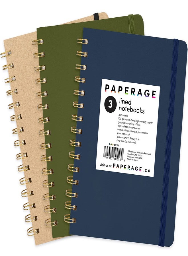 ببرج دفتر ملاحظات حلزوني من ورق الرسم البياني من PAPERAGE، (أسود)، 160 صفحة، متوسط 5.5 بوصة × 8 بوصة - ورق رسم بياني سميك 100 جرام/متر مربع، غلاف مقوى، دفتر ملاحظات حلزوني بشبكة سلكية مزدوجة - Image 1