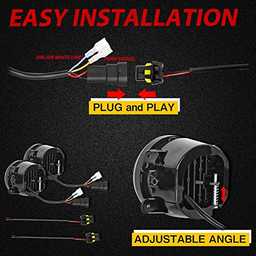 AutoBizarre 4 inch White Amber Ring DRL Fog Light Round White Light LED Fog Light Assembly Fog Lamp Compatible with All Cars - Image 5