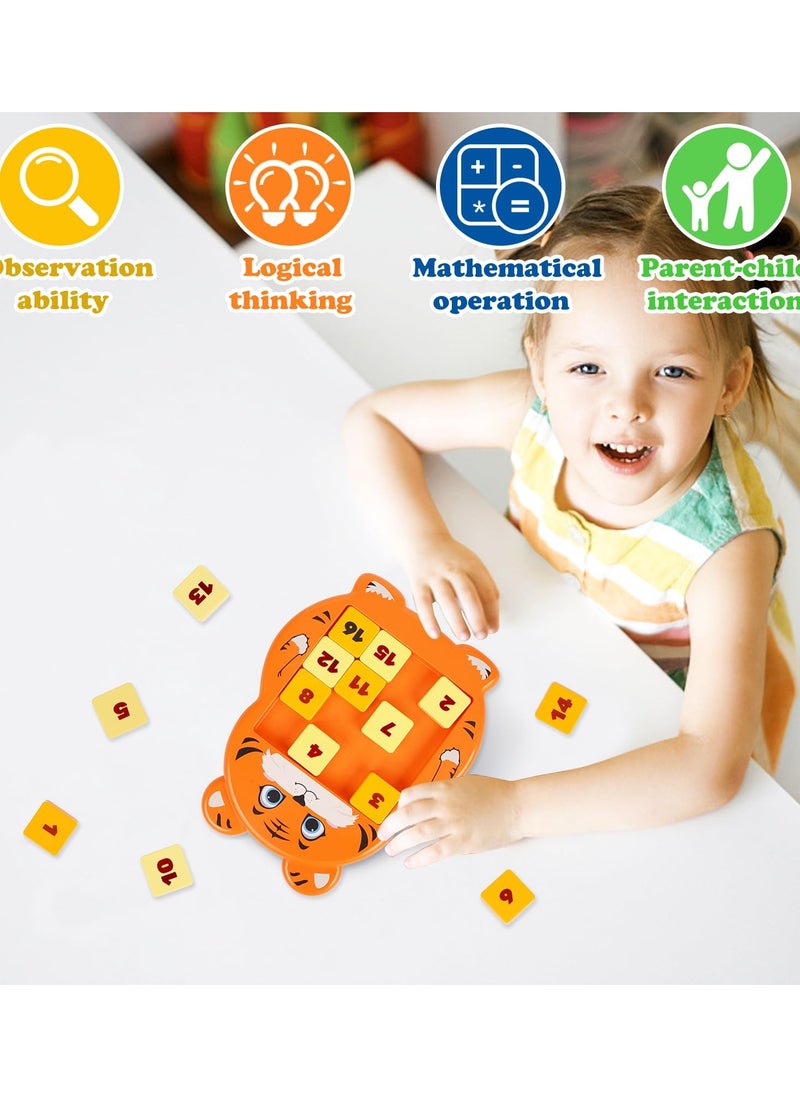 Excefore - Slide Puzzle Games, Challenging Math Puzzle Toys for Kids, Teens, and Adults, Handheld Brain Teaser Tangram Jigsaw IQ Game, Travel-Friendly Fidget Toy for STEM Learning - Image 1