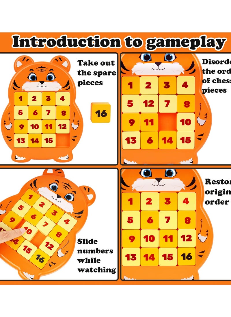 Excefore - Slide Puzzle Games, Challenging Math Puzzle Toys for Kids, Teens, and Adults, Handheld Brain Teaser Tangram Jigsaw IQ Game, Travel-Friendly Fidget Toy for STEM Learning - Image 1