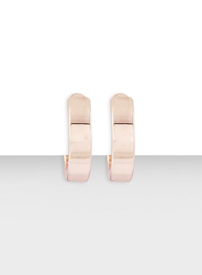 Ami Rose Gold Classy Contemporary Semi Hoop Earring For Women-ZPFK19956 - Image 4