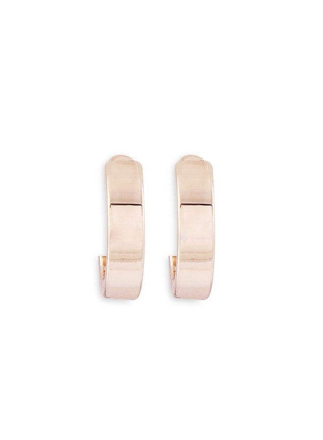 Ami Rose Gold Classy Contemporary Semi Hoop Earring For Women-ZPFK19956 - Image 1