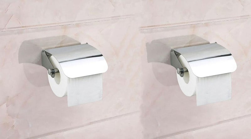 Shoppingekart Toilet Paper HolderTissue Paper HolderToilet roll HolderPaper roll HolderTissue Paper roll HolderBathroom Accessories Set Stand 008 Tissue Roll Holder Steel Silver 2 Pcs  - Image 1