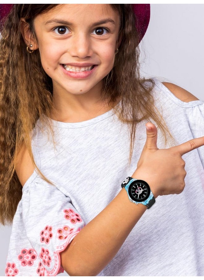 Shocknshop Shocknshop Nylon 3D Cartoon Analouge with 7 Color Glowing Disco Light Unisex Analogue Watch for Kids Girls and Boys (Black Dial Panda), Black Band  - Image 5