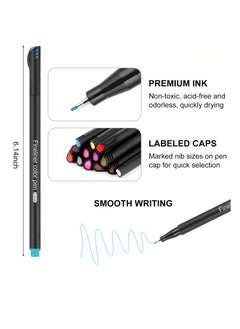 Beauenty Fineliner Pens Set, 36 Colour Fine Tip Point Pens - 0.4mm Drawing Pens, No Bleed Fine Line Pen Perfect for Sketching, Drawing, and Writing - Ideal for Artists, Students, and Journaling  - Image 2