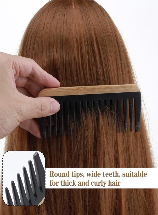 ValueBargain 2Pcs Bamboo Wide Tooth Comb, Bamboo Fine & Wide Tooth Comb Anti-Static for Thick & Wavy Hair for Men Women Durable Eco-Friendly Natural Wood Finish, Ideal for Detangler Frizz Control - Image 5
