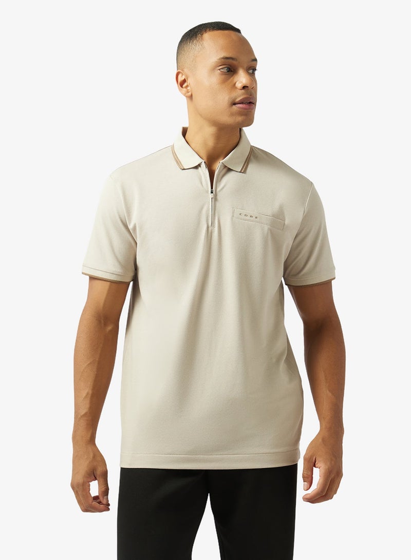 JACK & JONES Logo Half Zip Polo - Image 1