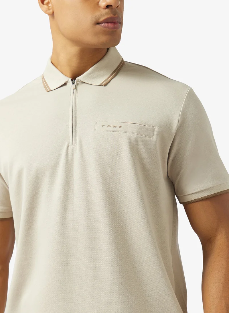 JACK & JONES Pure Cashmere Logo Half Zip Polo for Men | Best Price UAE