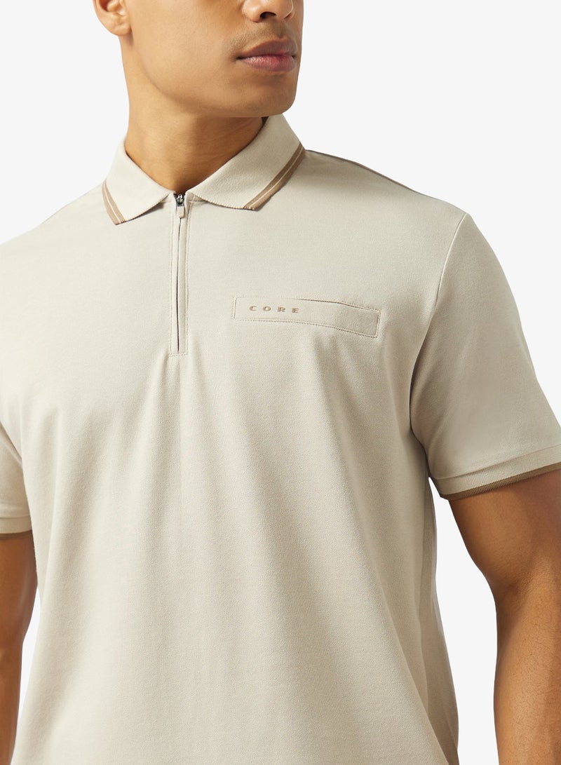 JACK & JONES Logo Half Zip Polo - Image 3